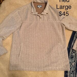 Beige Button-Up Pullover